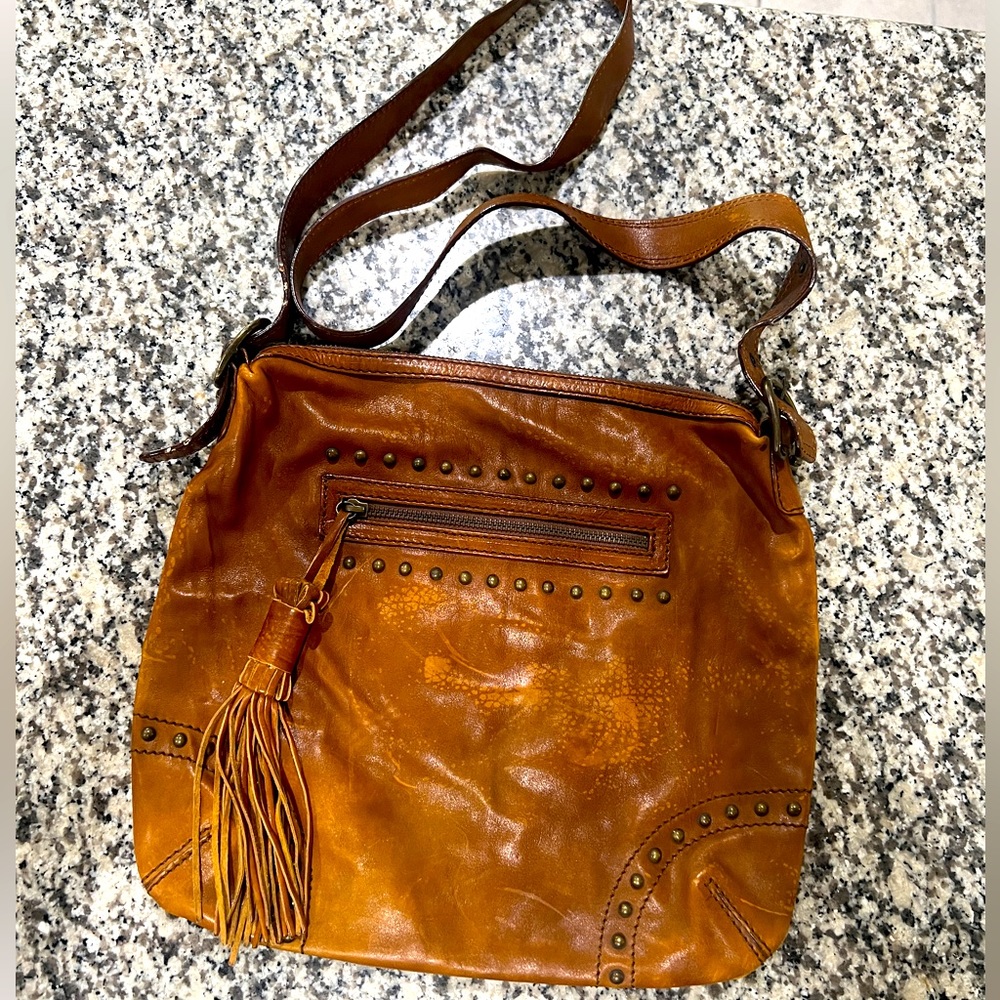 Faded Leather Boho Bag